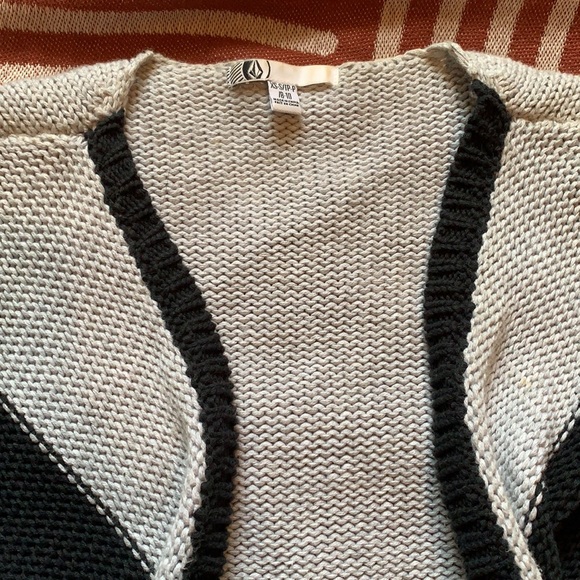 Volcom Fireside Wrap Navy Striped Knit Cardigan - Picture 3 of 6